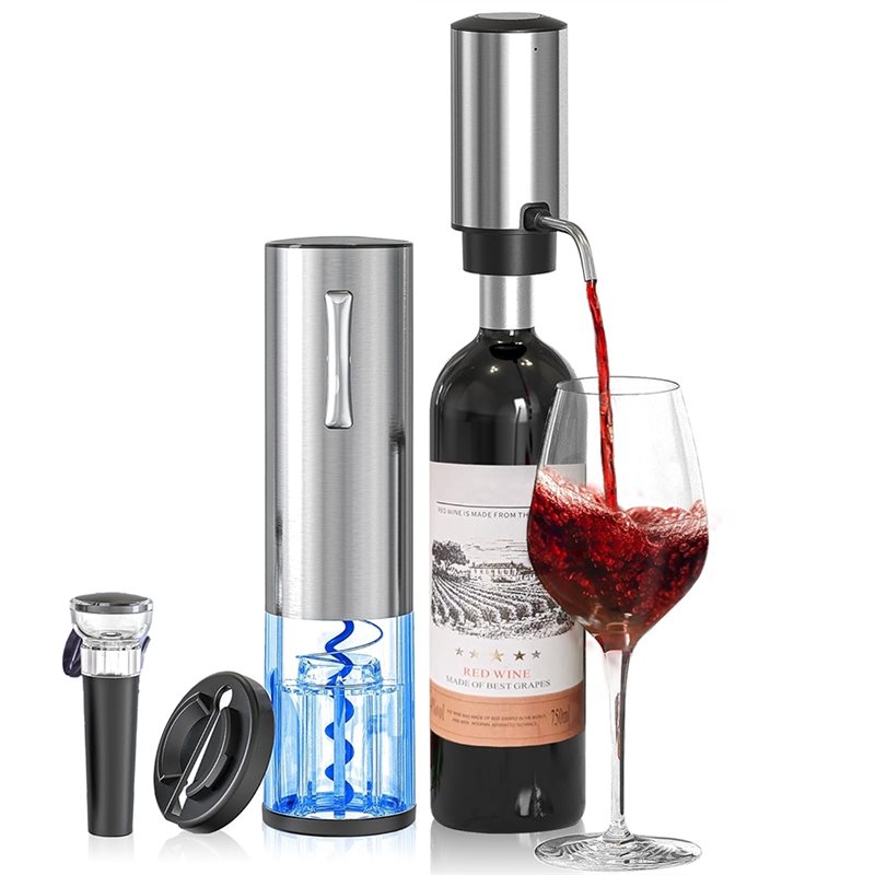 Decanter Aerator Set - A84G - Tire-bouchon électrique 4-en-1 rechargeable,