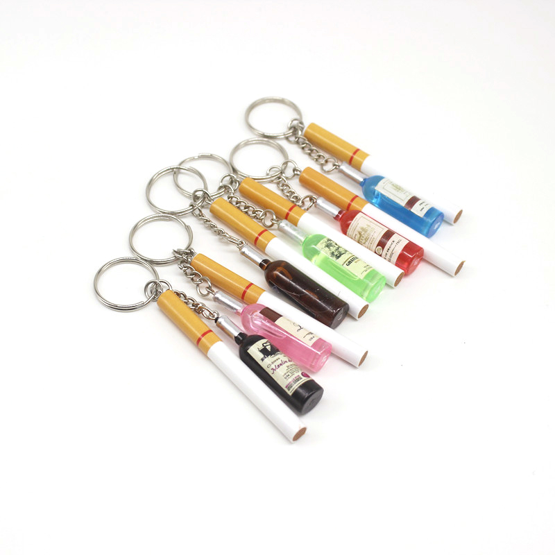 Beer Wine Hobby - Nouveauté Mini Champagne Cigarette porte-clés hommes