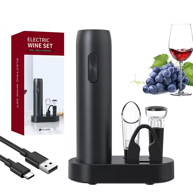 Wine Beer Opener - Ensemble d'ouvre-bouteille électrique 4 en 1,