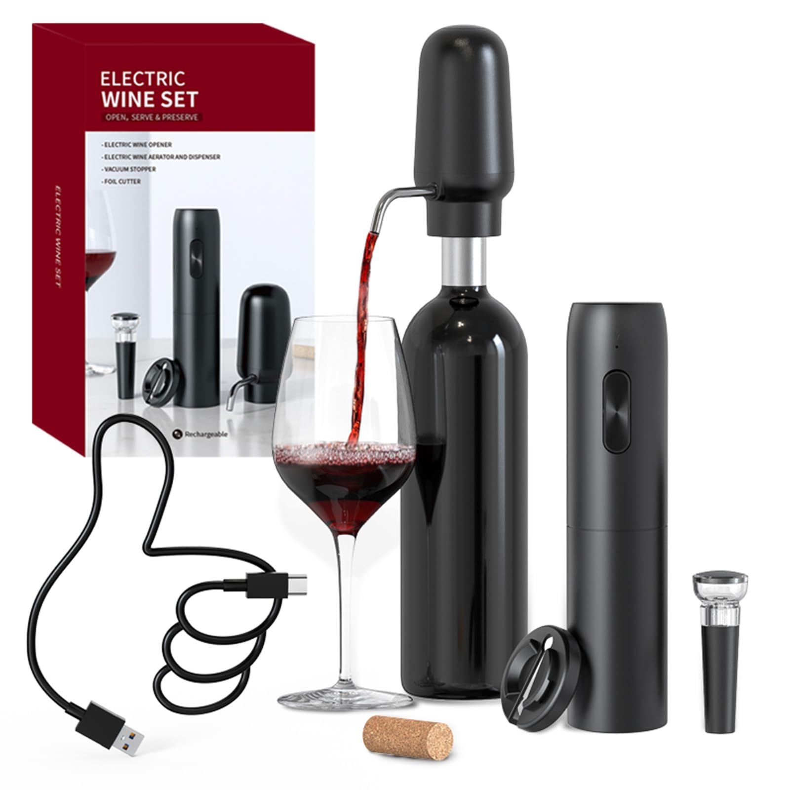 Decanter Aerator Set - Aérateur de vin électrique Intelligent 4