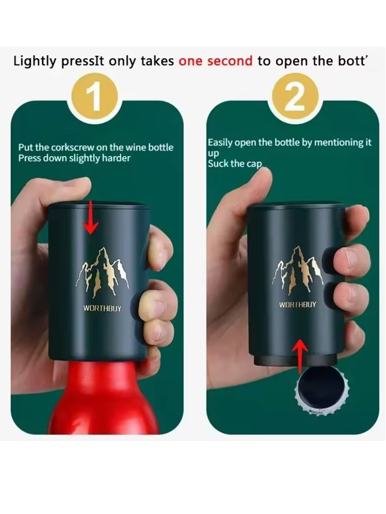 Wine Beer Opener - Ouvre-bouteille de bière automatique en acier
