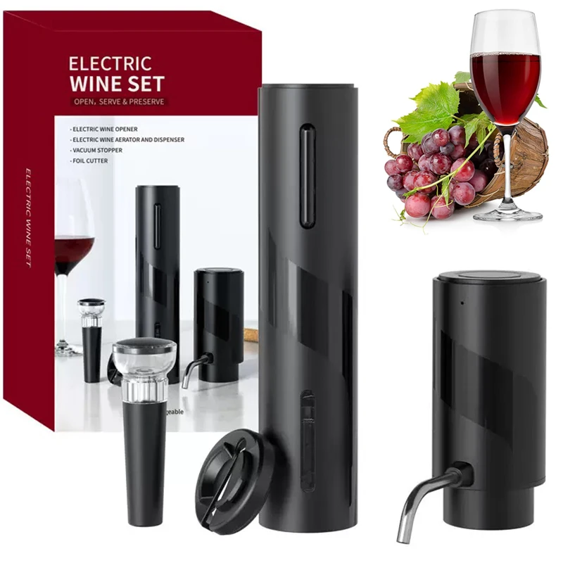 Decanter Aerator Set - Ensemble d'ouvreur de vin électrique 4