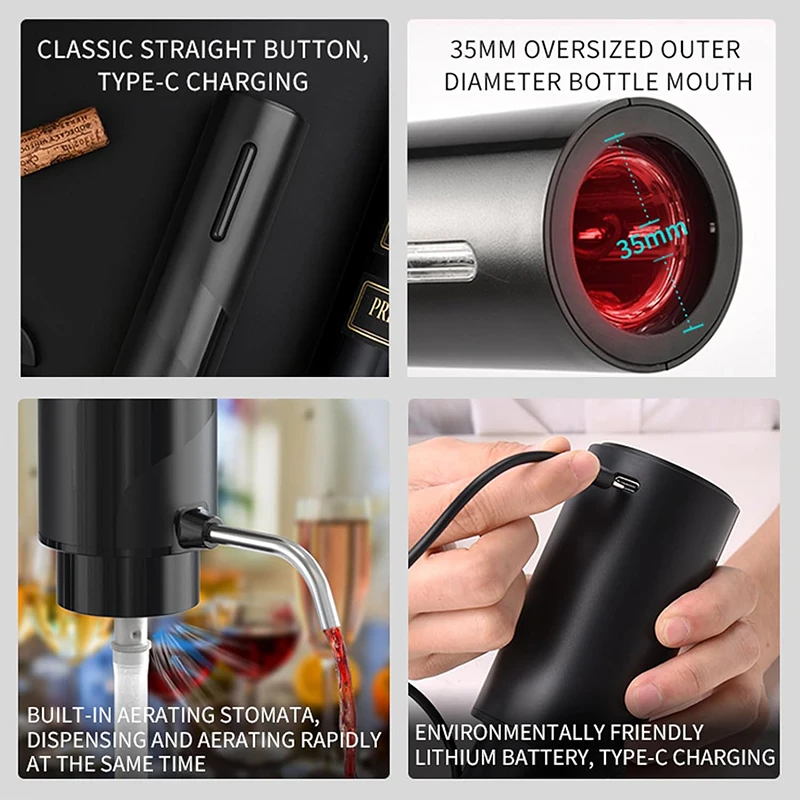 Ensemble d'ouvreur de vin élec - Decanter Aerator Set avis et prix
